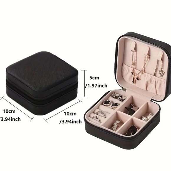NEW| 1pc Black Jewelry Box Convenient Storage for Rings,Necklaces & Earrings - Picture 5 of 6
